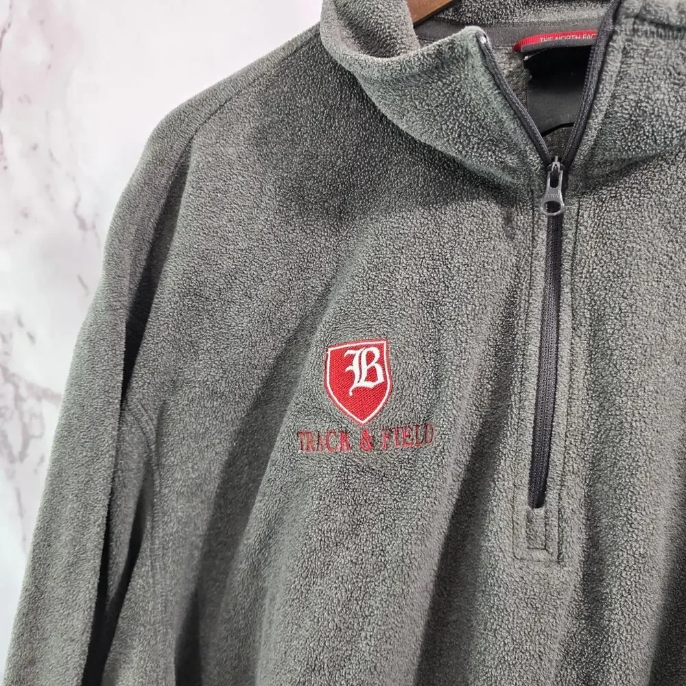North Face Pullover Mens XXL Gray Quarter Zip Fleece Baylor Prep School